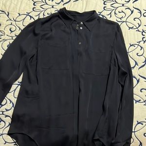 J Crew blouse button down navy blue